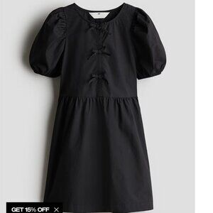 H&M Puff-Sleeved Cotton Dress Size 12( 10-11Y) NEW WITH TAG!